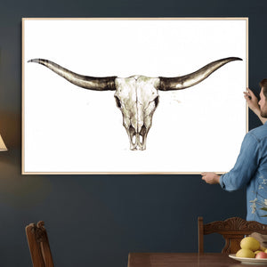 Longhorn Skull Wall Art Canvas Print – Rustic Western