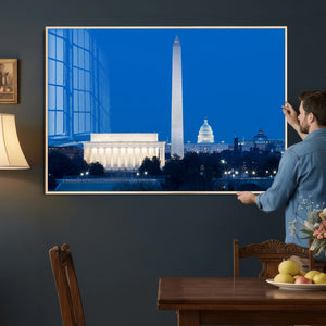 Washington DC Skyline Wall Art Canvas Print – Lincoln