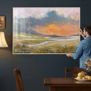 Mountain Sunset Wall Art Canvas Print Vintage Landscape