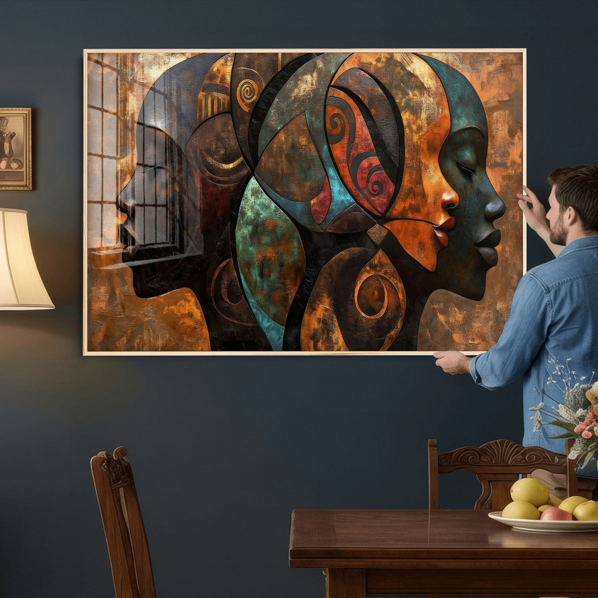 Abstract Afro American Women Wall Art Canvas Print