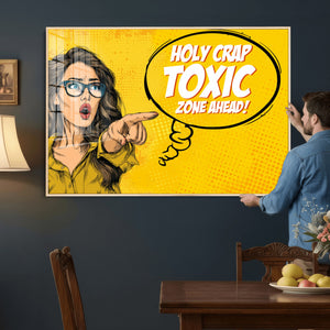Pop Art Print Bathroom Sign Wall Art Canvas Print — Funny
