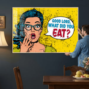 Pop Art Print Bathroom Sign Wall Art Canvas Print — Funny