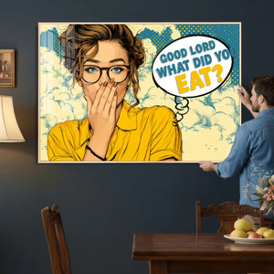 Pop Art Print Bathroom Sign Wall Art Canvas Print — Funny