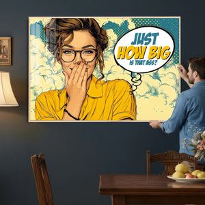 Pop Art Print Bathroom Sign Wall Art Canvas Print — Funny