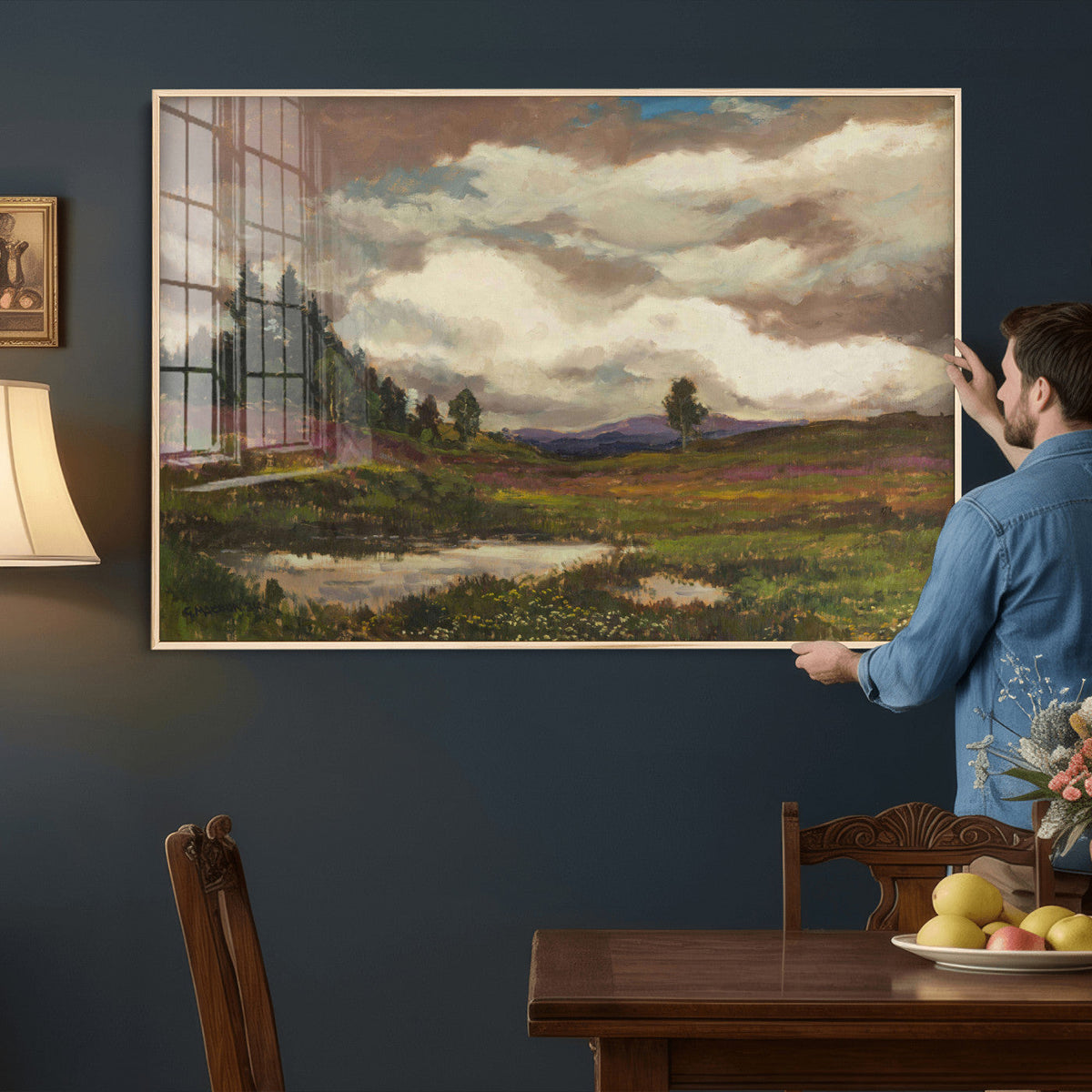 Gustav Macoun Heathland Canvas Print, Czech Landscape Oil