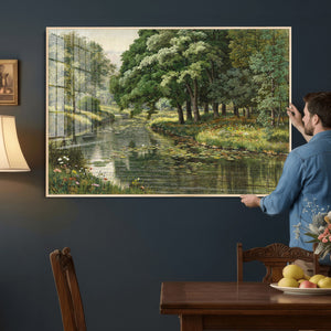 Forest Stream Canvas Wall Art, Peder Monsted A Forest Stream