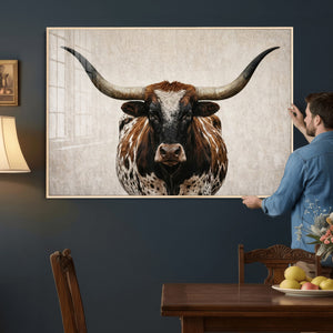 Texas Longhorn Canvas Wall Art Western Bull Desert Moody