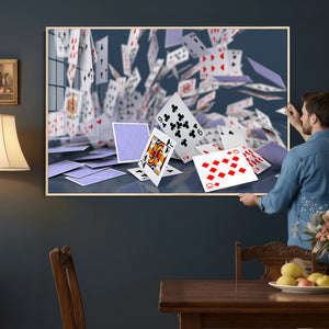 Playing Cards Canvas Wall Art | Casino Game Room Decor,