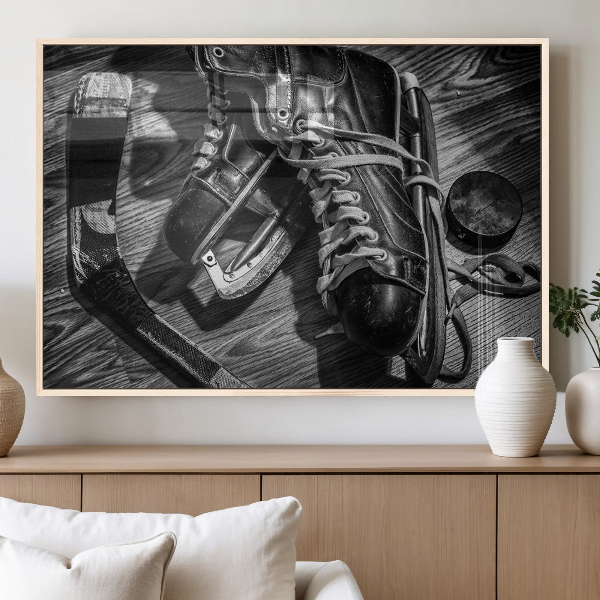 Old Pair of Mens Skates Wall Art Canvas, Men Skates Wall Art