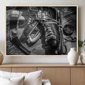 Old Pair of Mens Skates Wall Art Canvas, Men Skates Wall Art