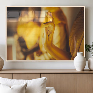 Gold Buddha Statue Hands Wall Art Canvas Print