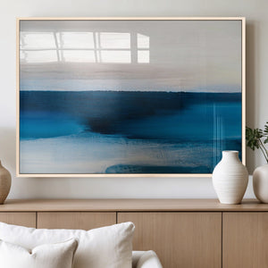 Dark Blue Abstract Wall Art Canvas Print