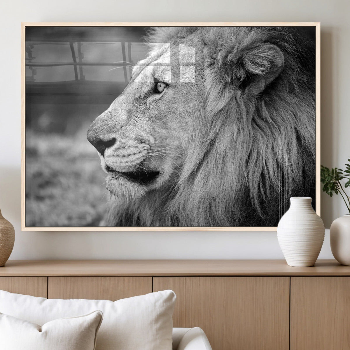 African Lion Wall Art Canvas Print – Majestic Wildlife