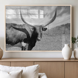 Cattle Wall Art Longhorn Cow Canvas Print