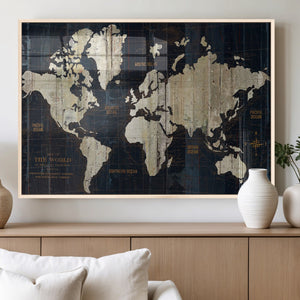 Antique Old World Map Wall Art Canvas Print