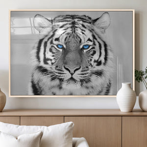 Black and White Tiger Wall Art Animal Canvas Print