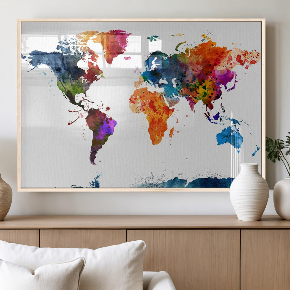 World Map Canvas Print – Detailed Map of the World Wall Art