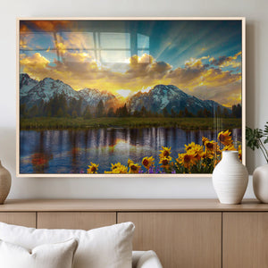 Grand Teton Park Sunrise Wall Art – Vibrant Landscape Canvas