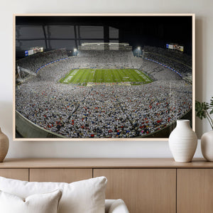 Beaver Stadium Night Game Triple Canvas Wall Art - Penn