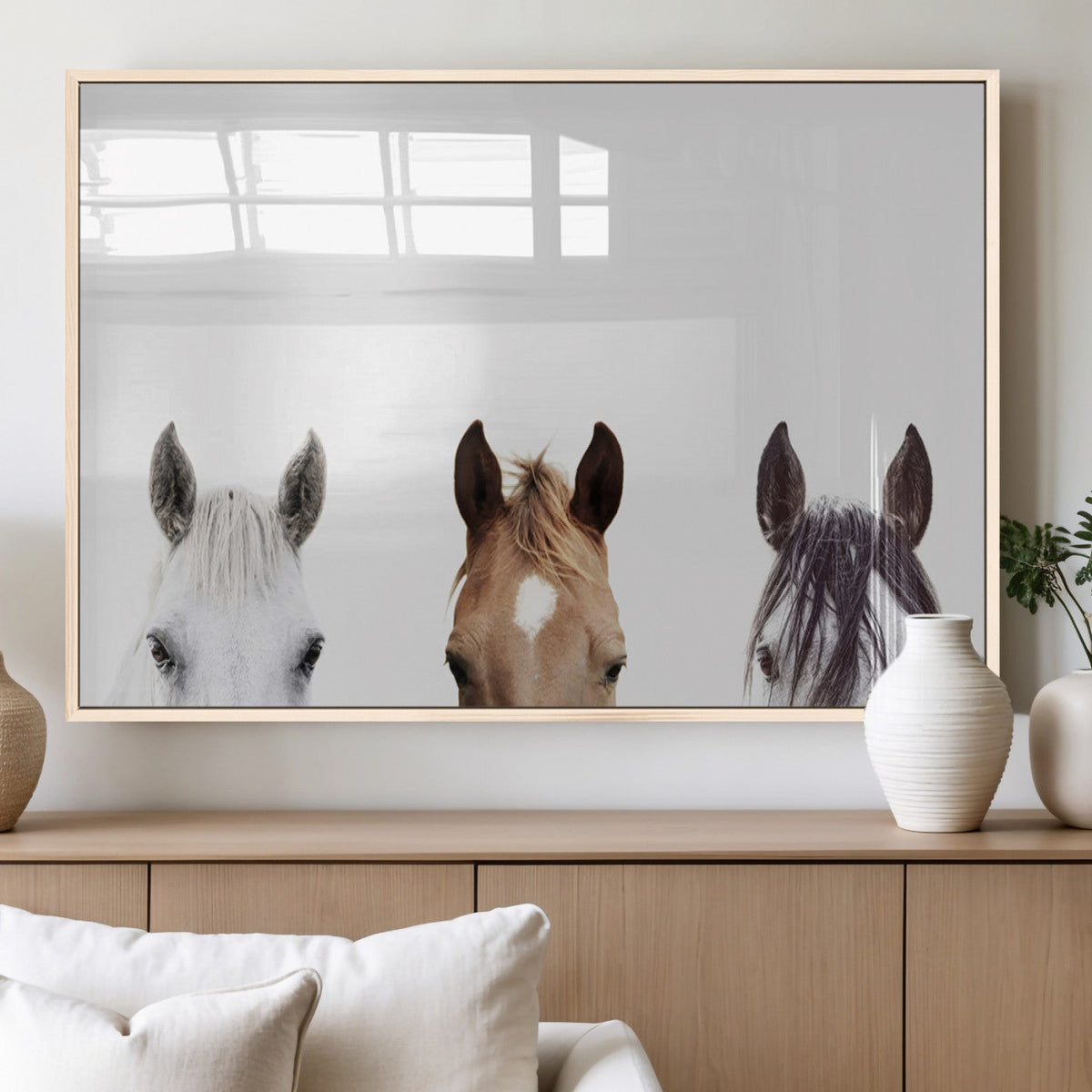 Horse Prints Set, Set of 3 Horse Wall Art, Horses Portraits,