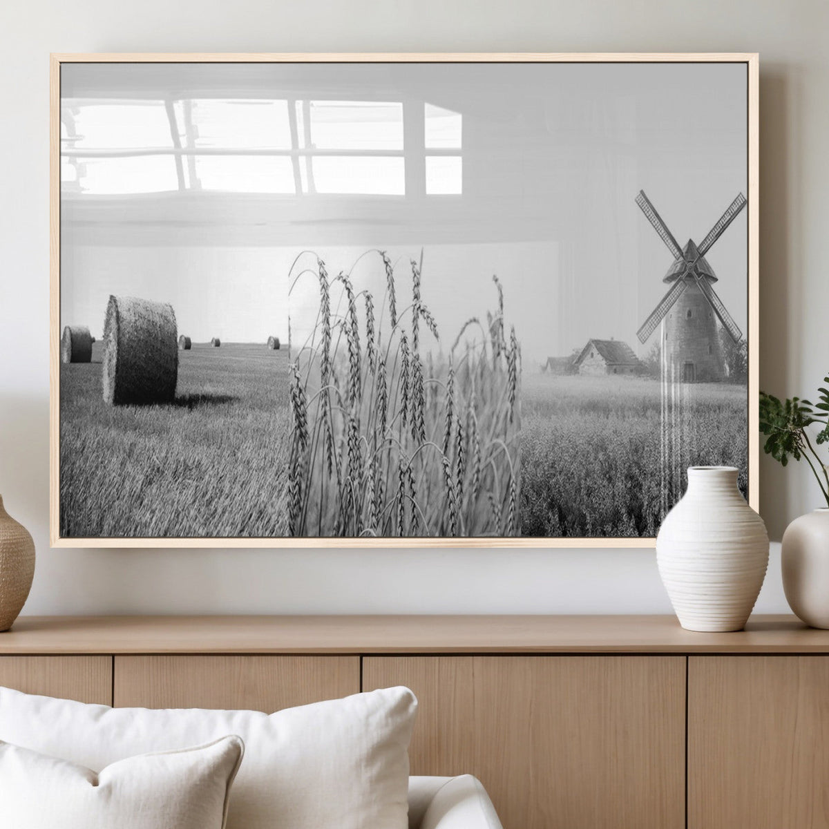 Vintage Farmhouse Black and White Triptych Wall Art – Giclee