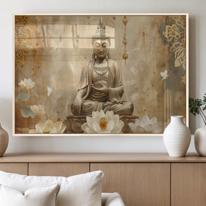 Buddha Wall Art Canvas Print, Buddha Meditation Room Decor,