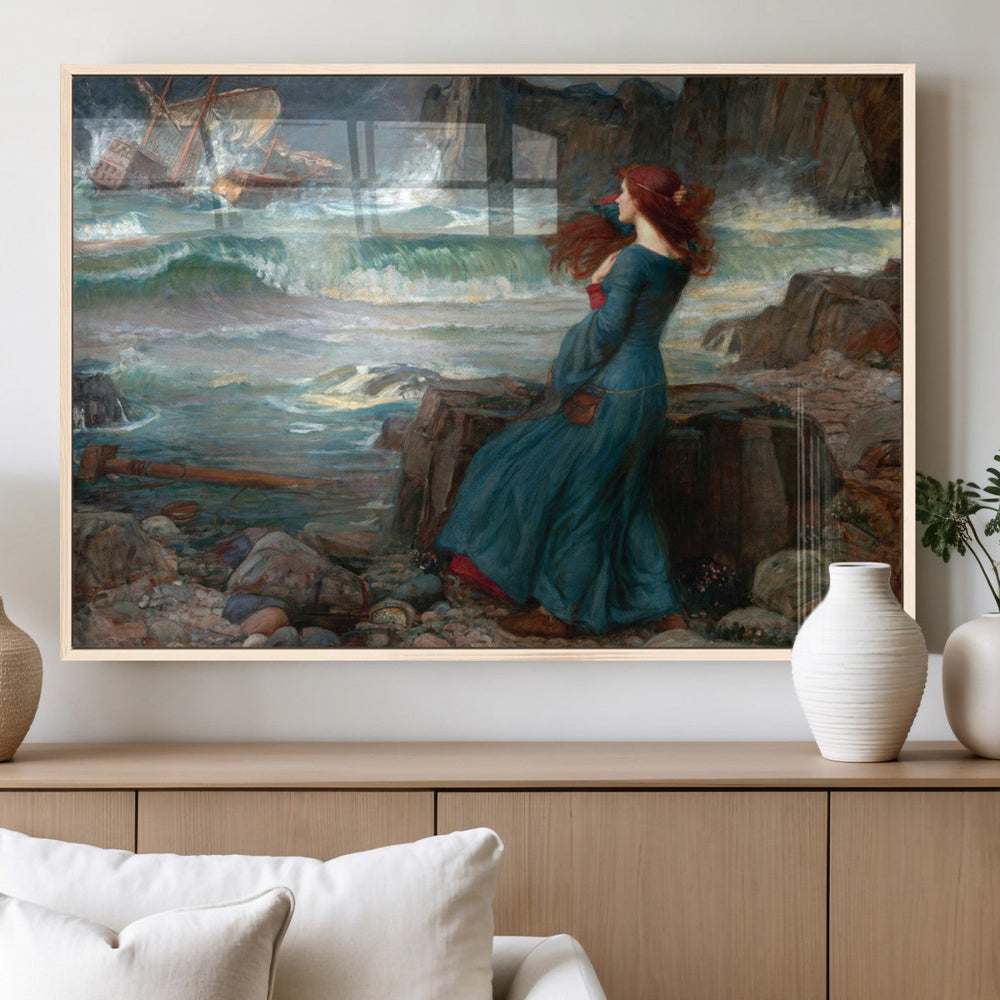 Miranda by the Shore Wall Art Canvas Print – Tempest Scene