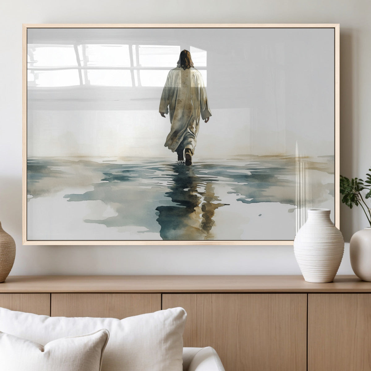 Abstract Jesus Wall Art Canvas Print, Christian Wall Art,