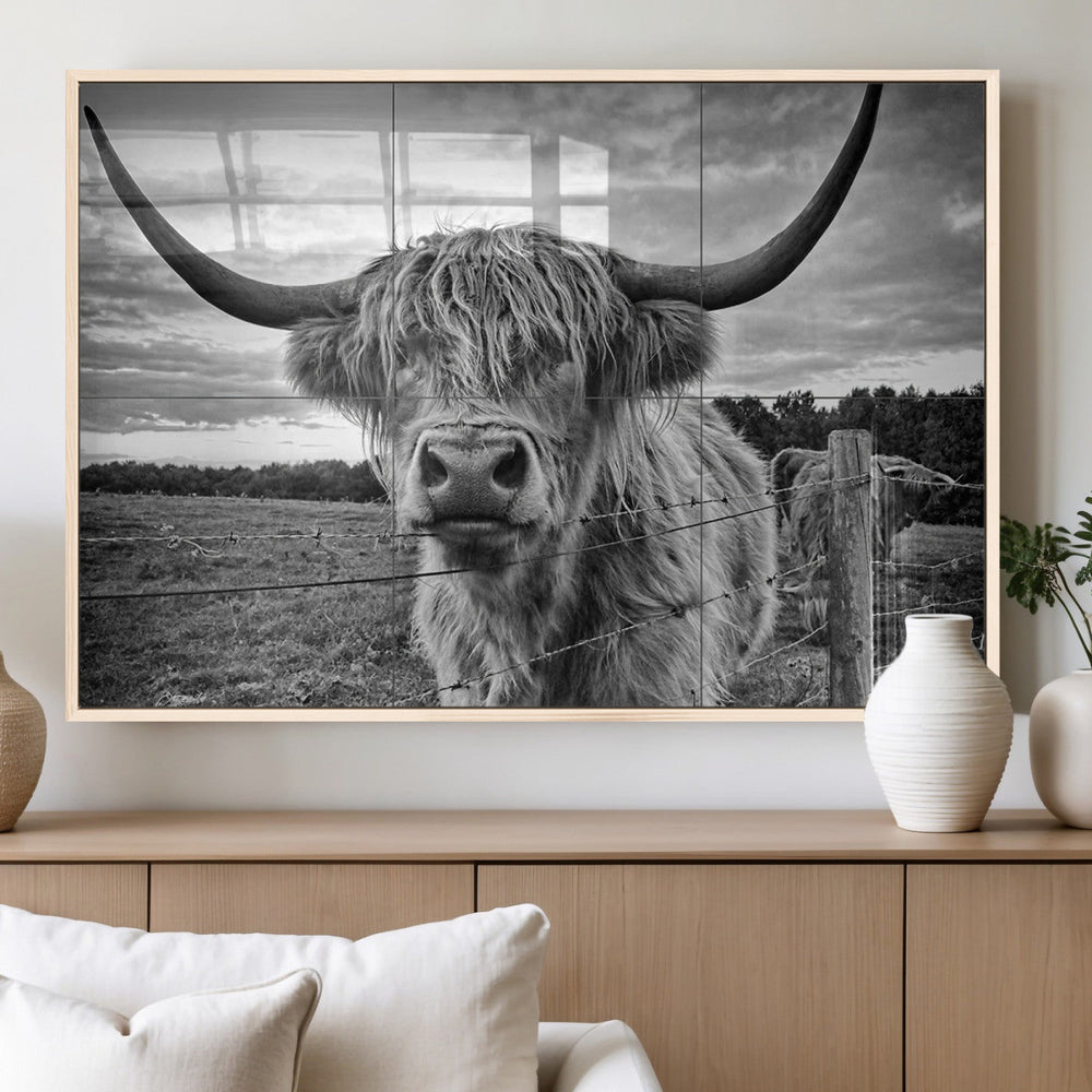 Scottish Highland Cow Wall Art Canvas Print | Ready to Hang