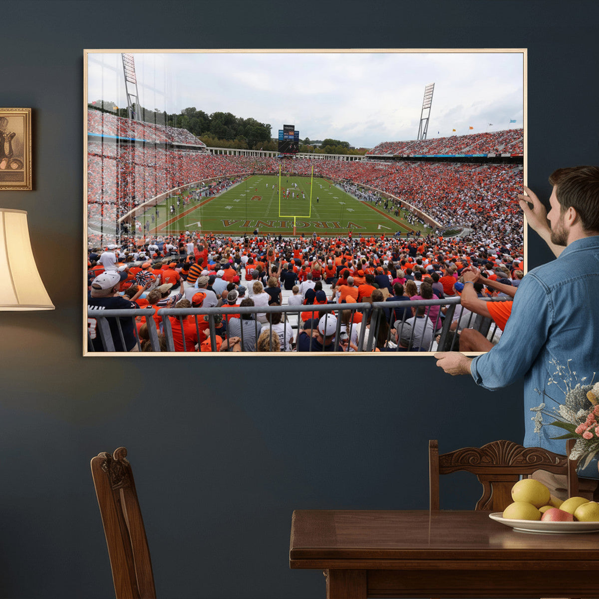 Virginia Cavaliers Football Team Print - Charlottesville Scott Stadium Print Wall Art Canvas