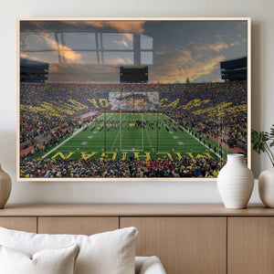 University of Michigan Wolverines Print Canvas, Football