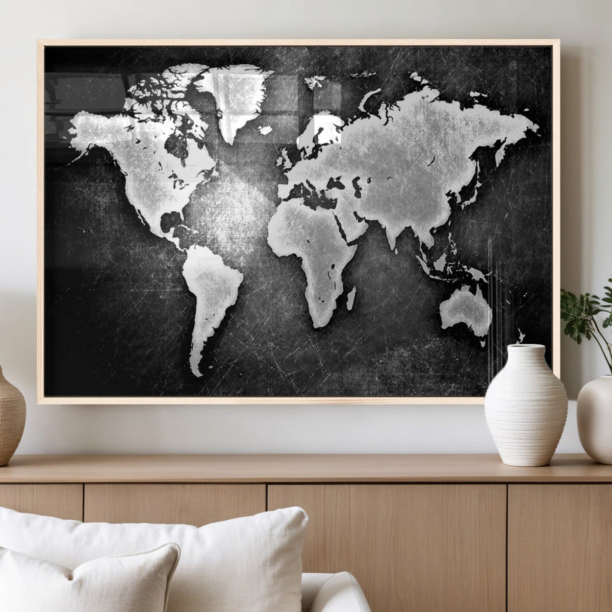 World Map Wall Art Canvas Print – Framed Wall Art for