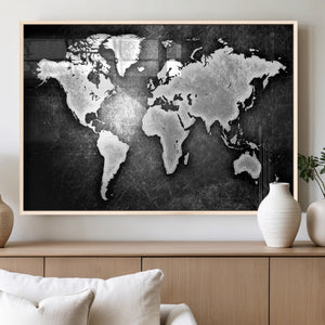 World Map Wall Art Canvas Print – Framed Wall Art for