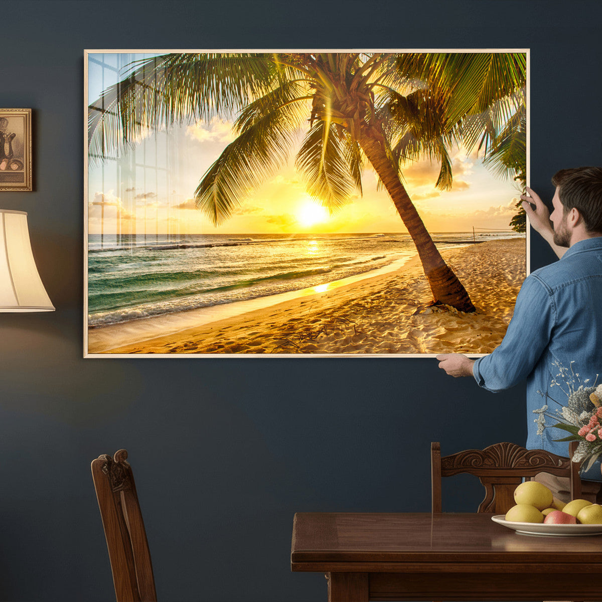 Beach Sunset Canvas Wall Art Print - Tropical Beach Canvas
