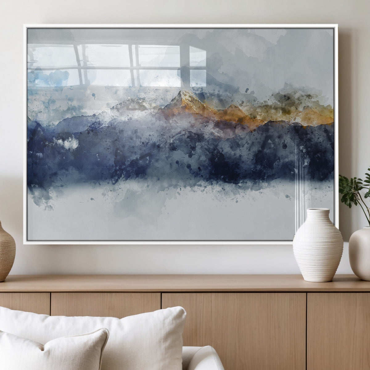 Abstract Mountain Range Art Canvas Print | 3 Panel