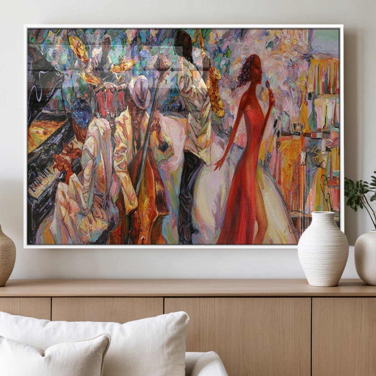 Abstract Afro American Jazz Canvas Wall Art | Music-Inspired