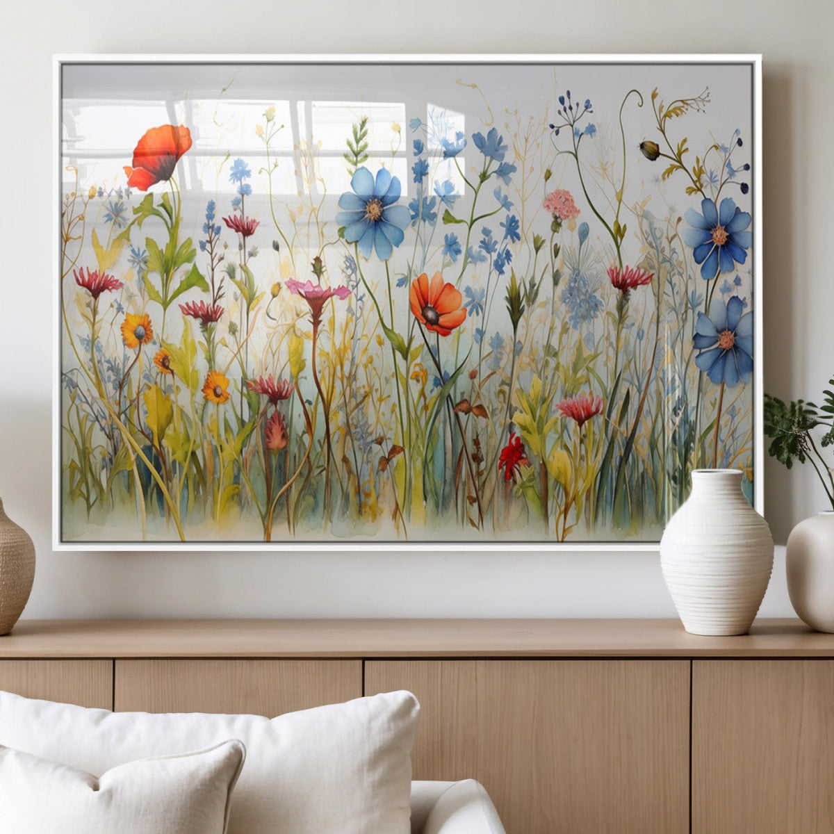 Colorful Wildflower Canvas Wall Art - Vibrant Floral