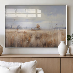 Golden Fields Wall Art Print Canvas – Serene Landscape of