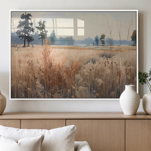 Golden Fields Canvas Wall Art Print – Serene Landscape of