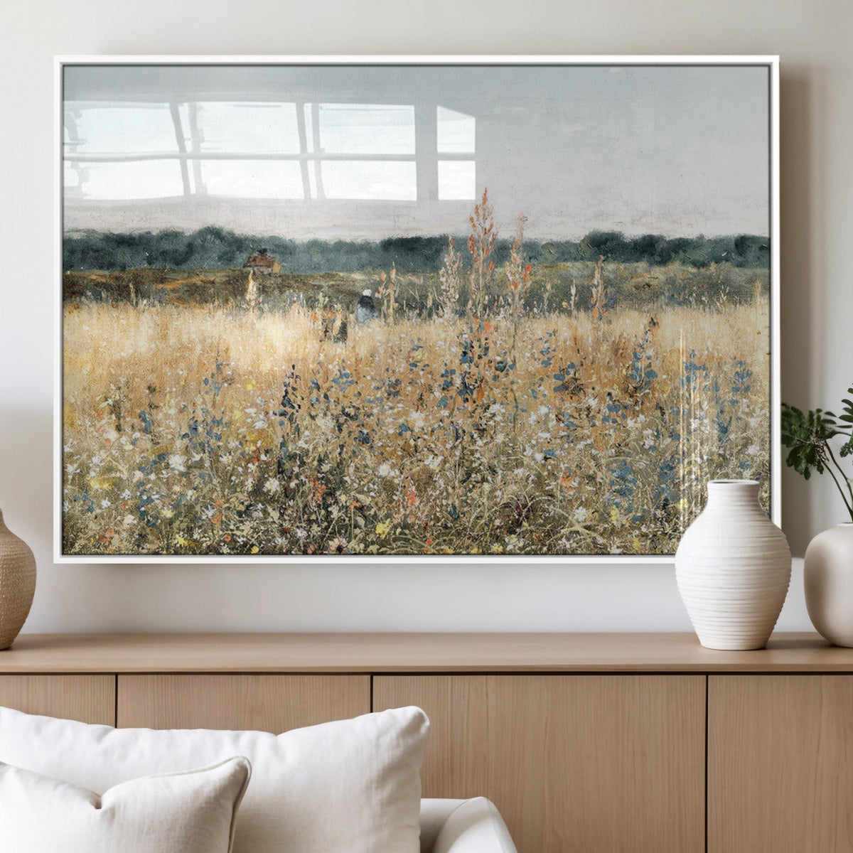 Wildflower Field Wall Art Canvas | Nature-Inspired Landscape