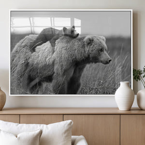 Bear and Cub Wall Art Canvas | 399 Bear Cub