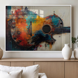 Abstract Guitar Wall Art Canvas | Vibrant Music-Inspired Art