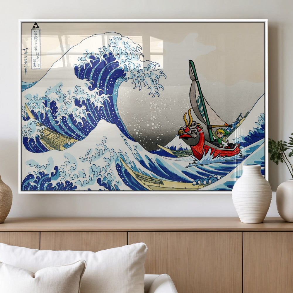 Katsushika Hokusai Kanagawa Giant Wave Wall Art Canvas Print