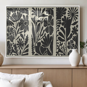 Modern Botanical Wall Art - Floral Black and White Canvas