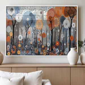 Abstract Winter Landscape Canvas Wall Art Print - Large