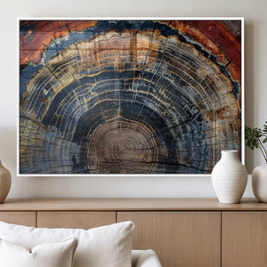 Abstract Tree Ring Wall Art Canvas Print