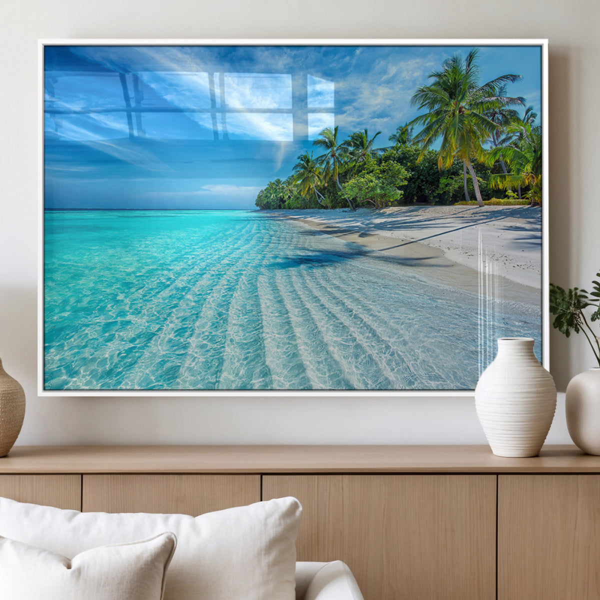 Tropical Beach Wall Art Canvas Print - Serene Ocean