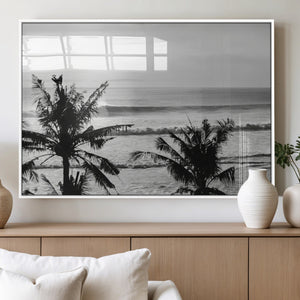 Tropical Coastline Wall Art Canvas Print – Framed Palm Trees