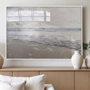 Ocean Waves Wall Art Canvas Print – Framed Coastal Shoreline