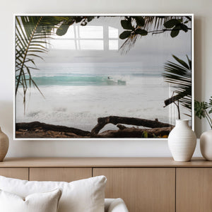 Tropical Surf Wall Art Canvas Print – Framed Palm Tree View